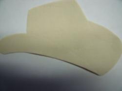 Cowboy Hat Laser Cut Appliques (Size: 5"W, Color: Tan/Beige , Direction: Facing left)