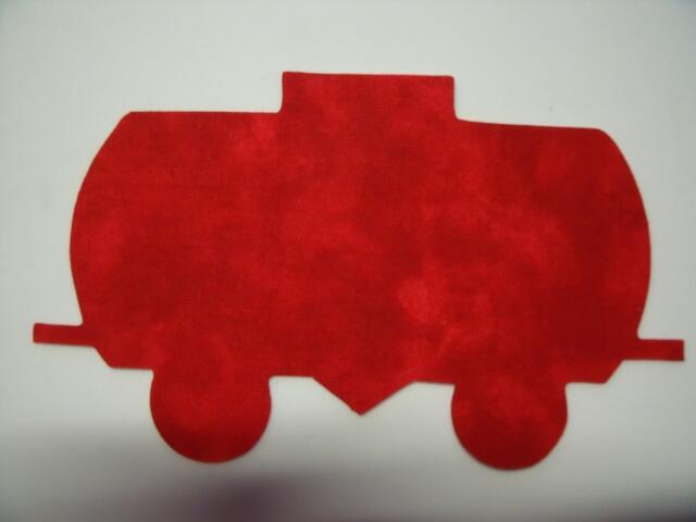 Christmas Train Tank Car Laser Cut Appliques (Size: 4"H, Color: Tonal - Red)