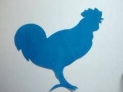 Rooster Die Cut Appliques (Size: 6"W, Color: Blue , Direction: Facing left)