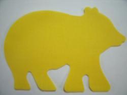 Bear Laser Cut Appliques (Size: 4"W, Color: Yellow , Direction: Facing left)