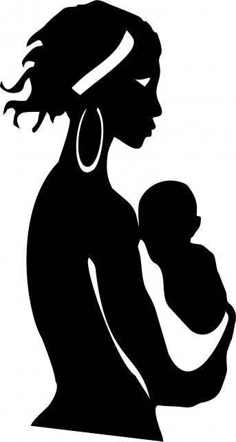 African Woman - Malaika Silhouette Laser Cut Appliques (Size: 9"H, Direction: facing right)