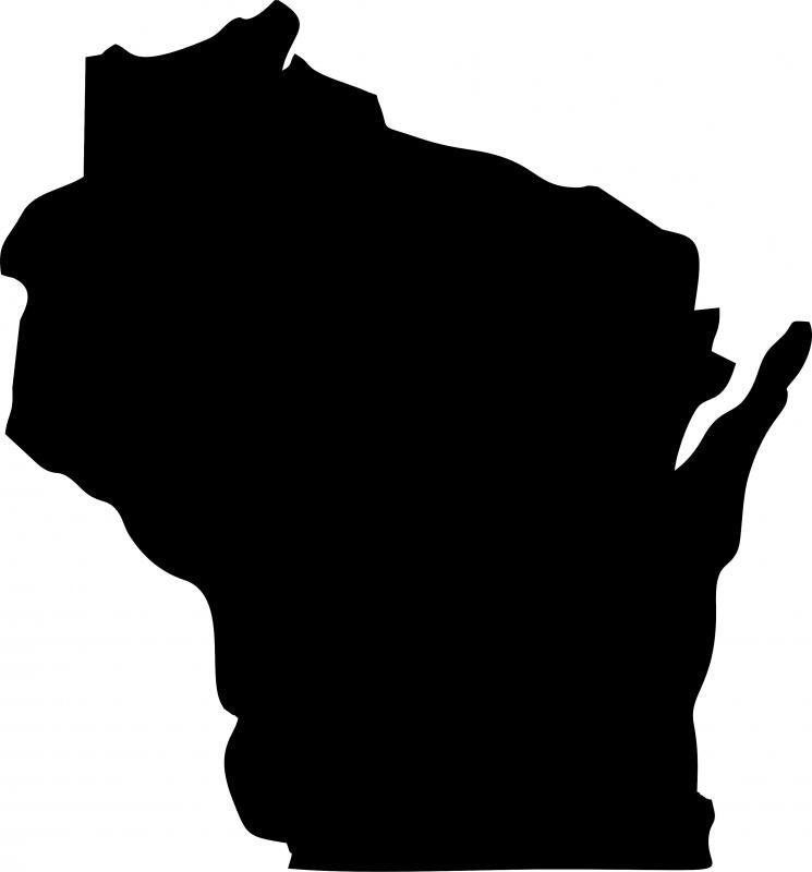 Wisconsin Silhouette Laser Cut Appliques (Size: 10"H)