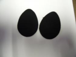 Easter Egg Laser Cut Appliques (Size: with FUSIBLE - 6"H, Color: Black )