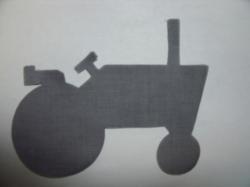 Tractor Laser Cut Appliques (Size: with FUSIBLE - 6"H, Color: Gray , Direction: Facing left)