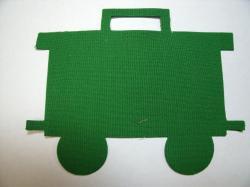 Train Caboose Laser Cut Appliques (Size: 5"H , Color: Green )