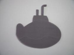Submarine Die Cut Appliques (Size: 5"H , Color: Gray , Direction: Facing left)