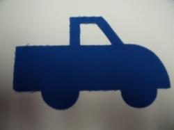 Truck Laser Cut Appliques (Size: 4"W, Color: Blue , Direction: Facing right)