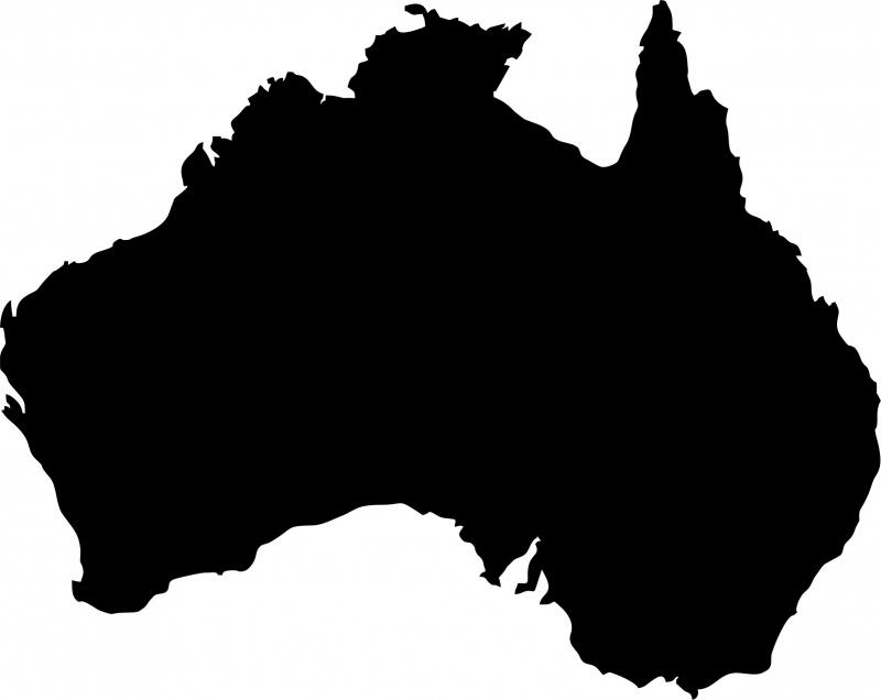 Australia Laser Cut Silhouette (Size: 8"W)