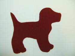 Dog - Puppy Laser Cut Appliques (Size: 5"W, Color: Red , Direction: Facing right)