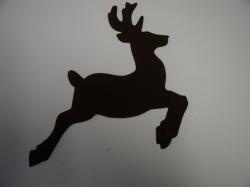 Reindeer Laser Cut Appliques (Size: with FUSIBLE - 5"H, Color: Tonal - Brown , Direction: Facing left)