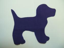 Dog - Puppy Laser Cut Appliques (Size: with FUSIBLE - 4"W, Color: Purple , Direction: Facing left)