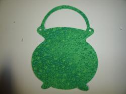 Pot 'o' Gold Die Cut Appliques (Size: 4"W, Color: Floral - Green Leafy)