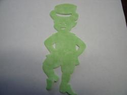Leprechaun Die Cut Appliques (Size: 6"H, Color: Pastel Green Tonal)