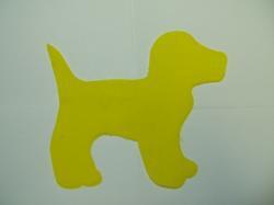 Dog - Puppy Laser Cut Appliques (Size: 5"W, Color: Yellow , Direction: Facing left)