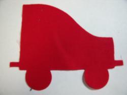 Christmas Train Coal Car Laser Cut Appliques (Size: with FUSIBLE - 6"H, Color: Red , Direction: Facing left)