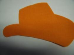 Cowboy Hat Laser Cut Appliques (Size: 4"W, Color: Orange , Direction: Facing left)