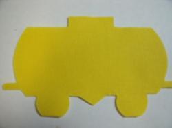 Train Tank Car Laser Cut Appliques (Size: 5"H, Color: Yellow )