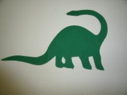 Dinosaur - Apatosaurus Laser Cut Appliques (Size: with FUSIBLE - 5"W, Color: Green , Direction: Facing right)