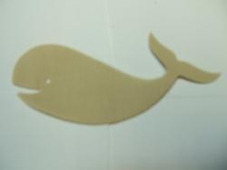 Whale Laser Cut Appliques (Size: 4"W, Color: Tan/Beige , Direction: Facing left)