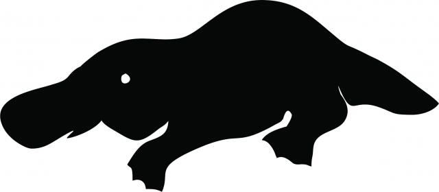 Platypus Laser Cut Silhouette (Size: 9"W, Direction: facing left)