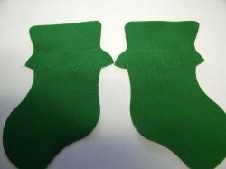 Baby Bootie Pair Laser Cut Appliques (Size: with FUSIBLE - 5"H, Color: Green )