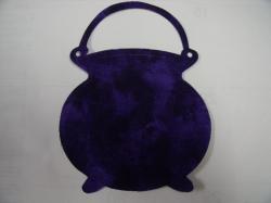 Cauldron w/Handle Laser Cut Appliques (Size: 4"W, Color: Tonal - Purple)