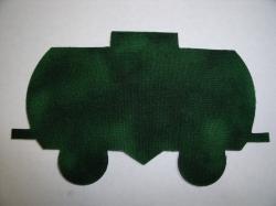 Christmas Train Tank Car Laser Cut Appliques (Size: with FUSIBLE - 6"H, Color: Evergreen)