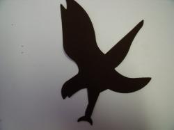 Eagle Laser Cut Appliques (Size: 4"W, Color: Brown , Direction: Facing left)