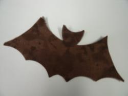 Bat Laser Cut Appliques (Size: with FUSIBLE - 4"W, Color: Tonal - Brown )