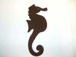 Seahorse Laser Cut Appliques (Size: with FUSIBLE - 4"H , Color: Brown , Direction: Facing left)