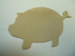 Pig Laser Cut Appliques (Size: 5"W, Color: Tan/Beige , Direction: Facing left)