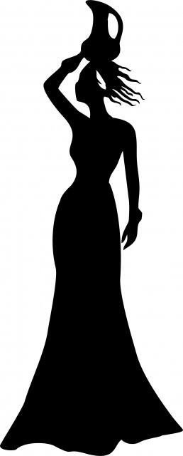 African Woman - Armani Silhouette Laser Cut Appliques (Size: with FUSIBLE - 10"H, Direction: facing left)