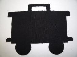Train Caboose Laser Cut Appliques (Size: 5"H , Color: Black )
