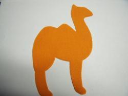 Camel Laser Cut Appliques (Size: 5"H, Color: Orange , Direction: Facing left)