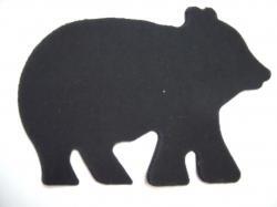 Bear Laser Cut Appliques (Size: 5"W, Color: Black , Direction: Facing right)