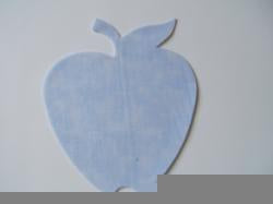Apple Laser Cut Appliques (Size: With FUSIBLE- 4"H, Color: Tonal - Pastel Blue)