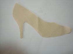 Shoe Die Cut Appliques (Size: with FUSIBLE - 4"W, Color: Tan/Beige, Direction: Facing right)