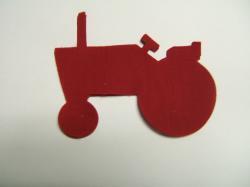 Tractor Laser Cut Appliques (Size: 4"H, Color: Red , Direction: Facing left)