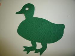 Duck Laser Cut Appliques (Size: 6"H, Color: Green , Direction: Facing right)