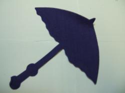 Parasol / Umbrella Laser Cut Appliques (Size: 5"H, Color: Purple)