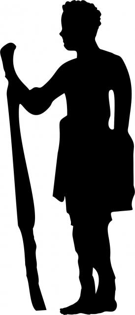 Aboriginal Hunter #2 Laser Cut Silhouette (Size: 8"H, Direction: facing left)