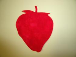 Strawberry Laser Cut Appliques (Size: 5"H, Color: Tonal - Red)
