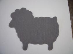 Easter Lamb Laser Cut Appliques (Size: 6"W, Color: Gray , Direction: Facing left)