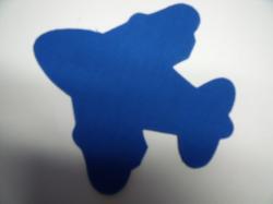 Airplane Laser Cut Appliques (Size: 4"W, Color: Blue )