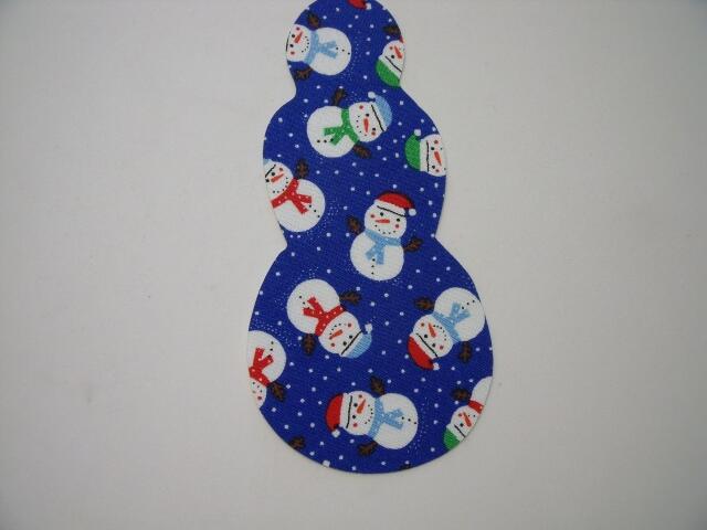 Christmas Snowman Laser Cut Appliques (Size: with FUSIBLE - 5"H, Color: Blue Snowmen)