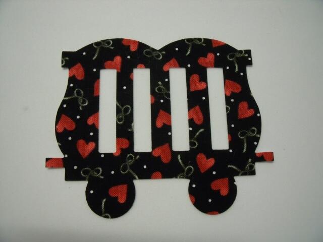 Christmas Train Zoo Car Laser Cut Appliques (Size: 6"H , Color: Black Hearts & RIbbons)