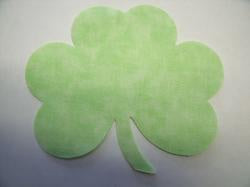 Shamrock Die Cut Appliques (Size: with FUSIBLE - 4"W, Color: Tonal - Pastel Green)
