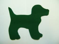 Dog - Puppy Laser Cut Appliques (Size: with FUSIBLE - 5"W, Color: Green , Direction: Facing left)