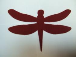 Dragonfly Laser Cut Appliques (Size: 5"W, Color: Red )