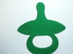 Pacifier Laser Cut Appliques (Size: 6"H, Color: Green )